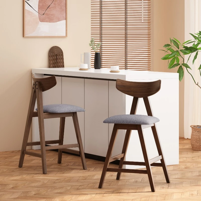 

Set Of 2 High Dresser Dining Chairs Counter Stool Elegant Indoor Dining Chairs Single Person Chair For Desk Home Furniture