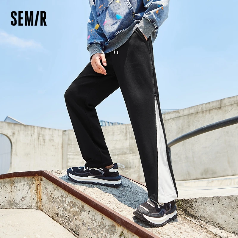 

Semir Casual Pants Men 2023 Autumn New Trendy Loose Straight Sports Pants Zipper Sweatpants