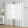 1pc Solid White Vertical Stripes Tulle Luxurious Chiffon Sheer Window Curtains for Living Room Modern Voile Organza Drapes 3