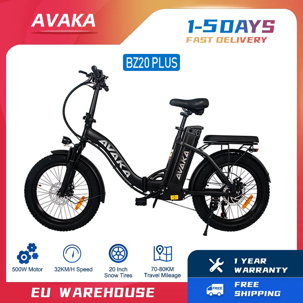 AVAKA BZ20 PLUS rower elektryczny 20 Cal składany rower elektryczny 500W 48V 15Ah MTB rower