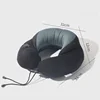 Detachable Black Storage Micro Fiber Inflatable Neck Pillow For Airplane Rest 3