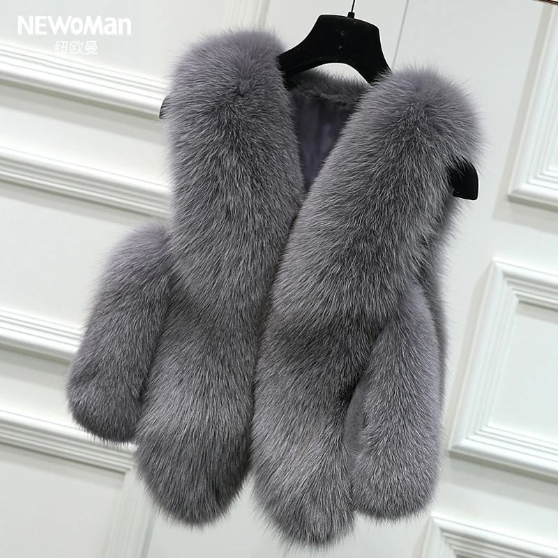 

Women's Fur & Faux Vest Short Sleeveless Casual Jacket with Fox Vests for Women 2023 New Fluffy Jackets Female Q464