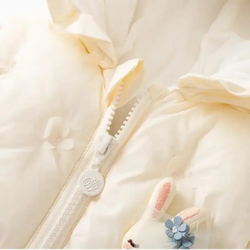 Newborns Baby Romper Coats for Girls Hoodied Bodysuits Clothes Infants Children Rabbit Ears Hoodie Clothes Eids Party 0-24M