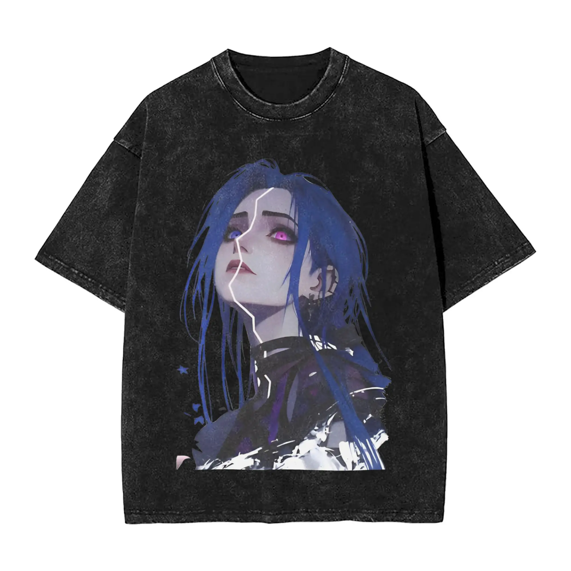 Arcane-Themed Men's Washed Novelty Tee - Short Sleeve Crew Neck 100% Cotton Shirt