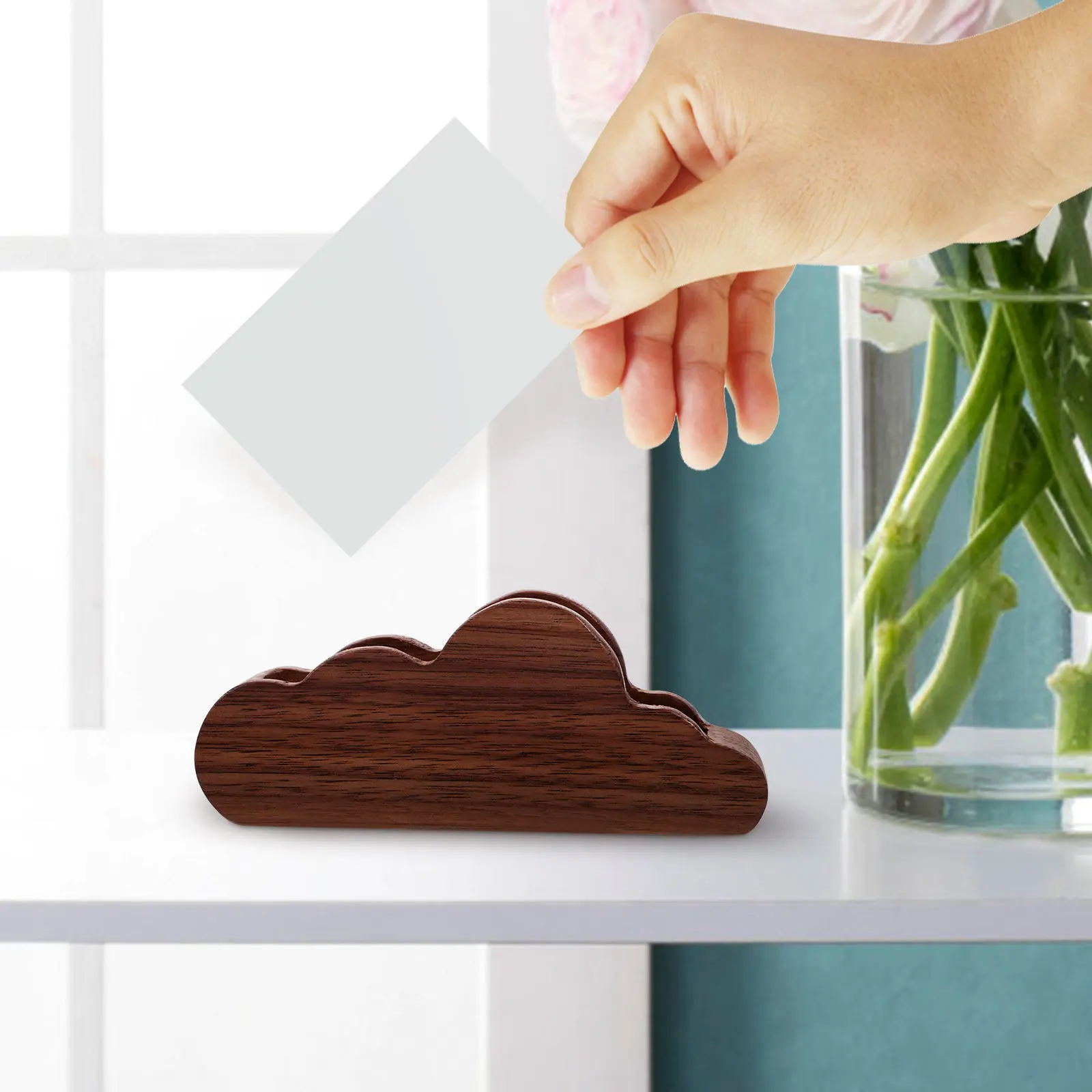 명함 홀더 대용량 부드럽고 광택 있는 명함 정리함 컴팩트 데스크 스토리지 랙 사무실용 명함 스탠드