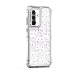 Enhanced 3 - in - 1 Laser Pattern Phone Case - Shockproof & Anti - Fall TPU+PC Cover - Galaxy A26 5G (Heart)