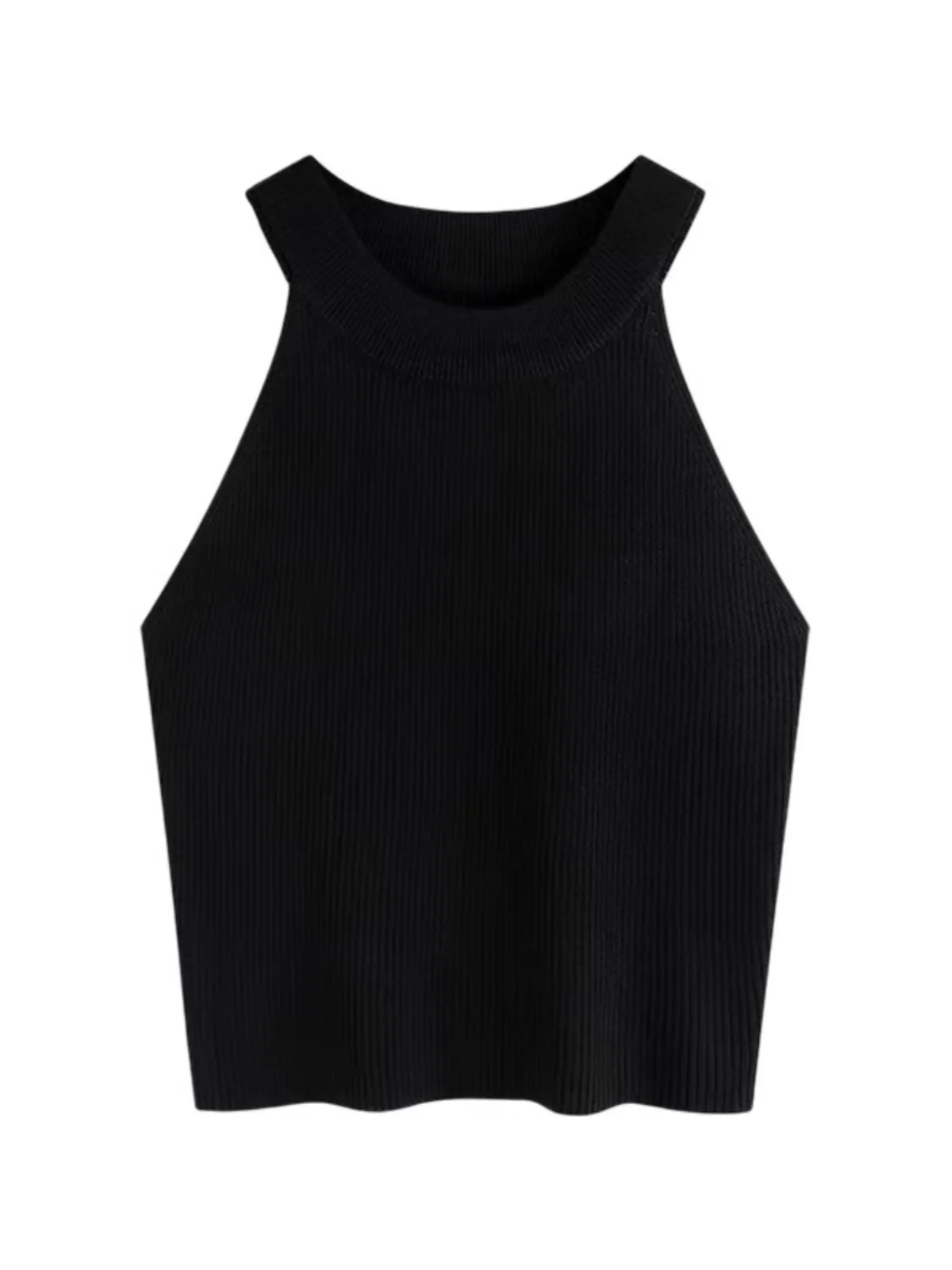 Women's Knitted Ne Hanging Strap Vest Svel Slim Fit Base Layer Top Summer Inner Wear Layering Design Sense Outerwear