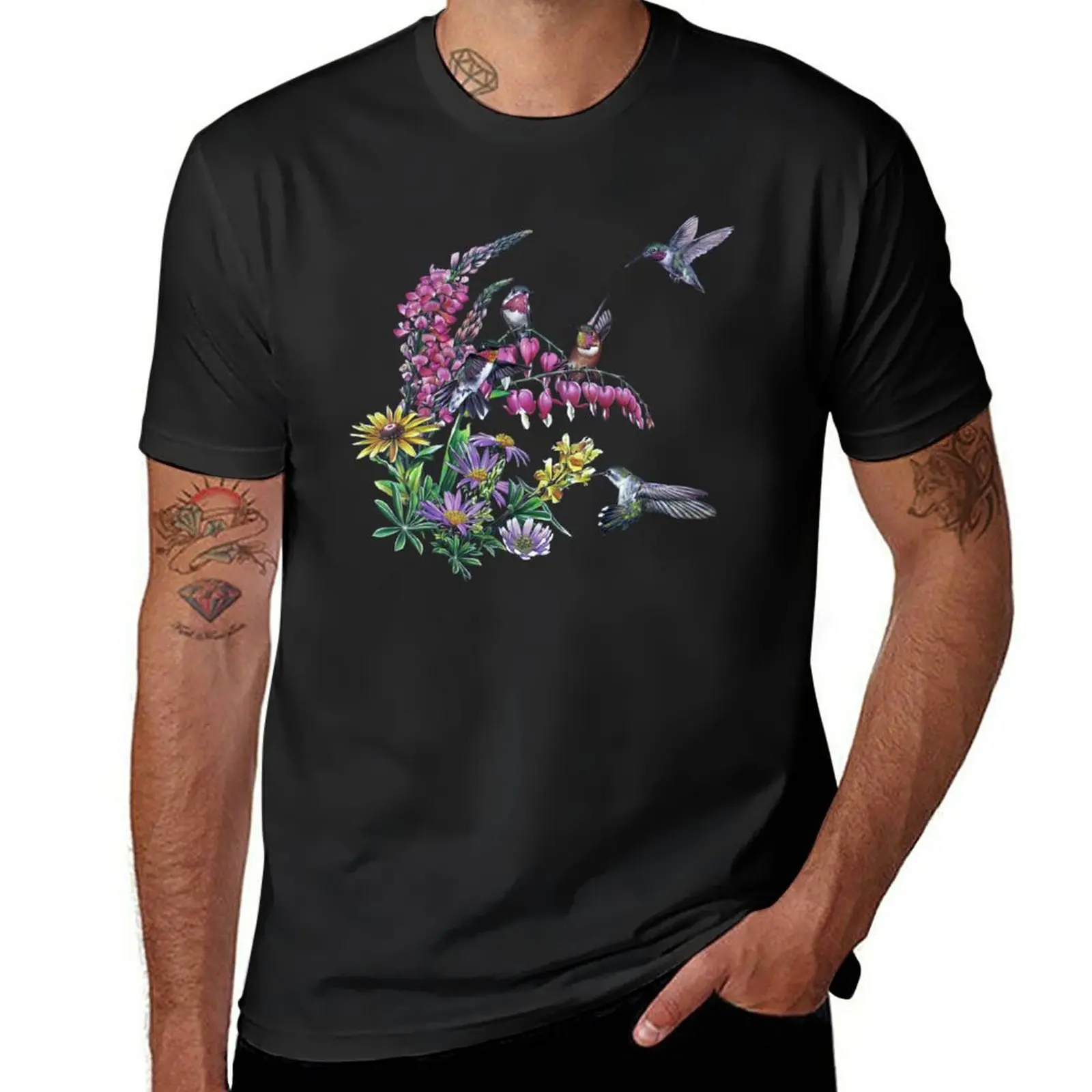

New Hummingbirds T-Shirt oversized t shirt hippie clothes heavyweight t shirts for men