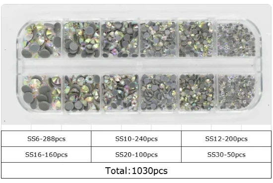 핫 수정 라인 석 720Pcs-2000Pcs/Box 믹스 컬러 유리 크리스탈 핫픽스 라인 석 의류 핫 수정 라인 석 장식 Diy