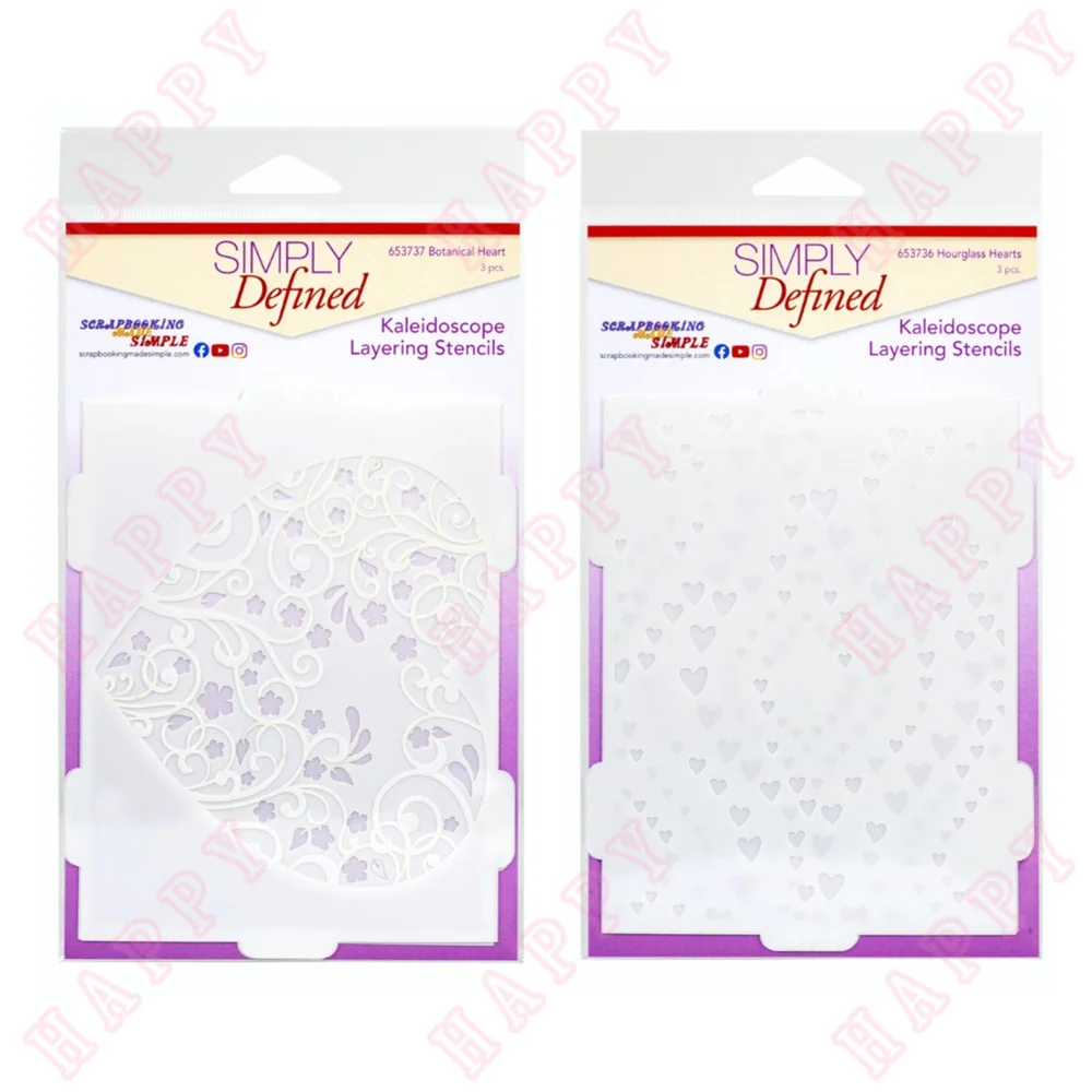 

2023 Plastic Stencil Botanical Hourglass Heart Diary Scrapbook Photo Album Decoration Embossing Template Craft Engraving Making