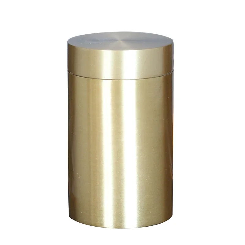 Brass Tea Caddy Travel Sealed Home Portable Metal Airtight Cans for Household Use