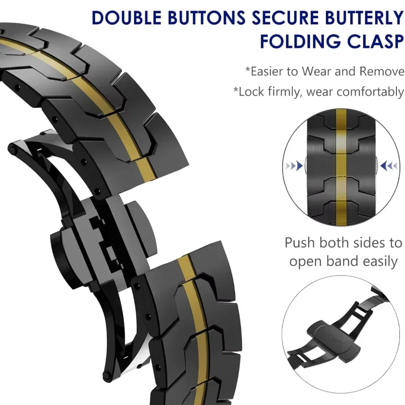 Premium Stainless Steel Watchband - Elegant Metal Strap