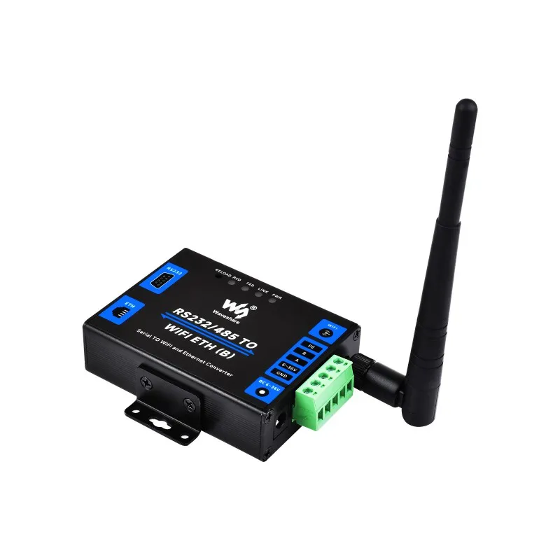 Modbus Mqtt Gateway Metal Case Opcional Servidor Poe Série Industrial Rs232 Rs485 para Wifi - Imagem 2