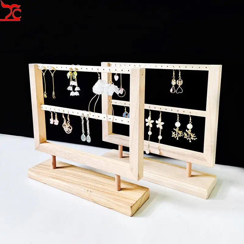 Espositore In Legno Per Gioielli A 3 Ripiani Bianco - Scaffale Da Tavolo Per Orecchini, Collane E Piccoli Oggetti