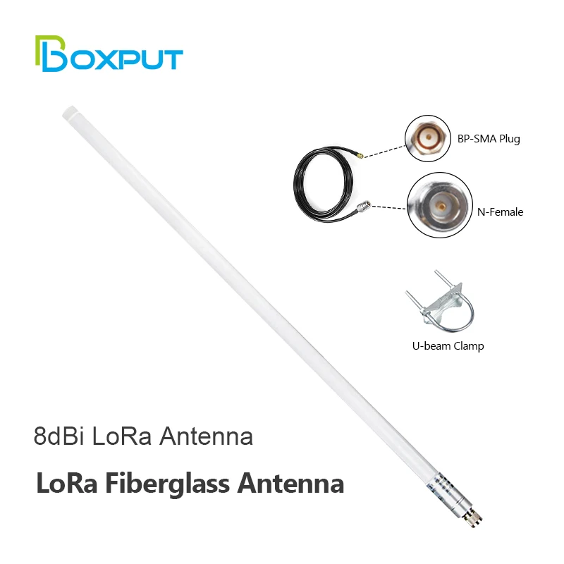 

8dBi LoRa fiberglass antenna 858MHz 878MHz Industrial IoT 135cm Outdoor Long-distance Receiving N Female to RP-SMA Male Cable