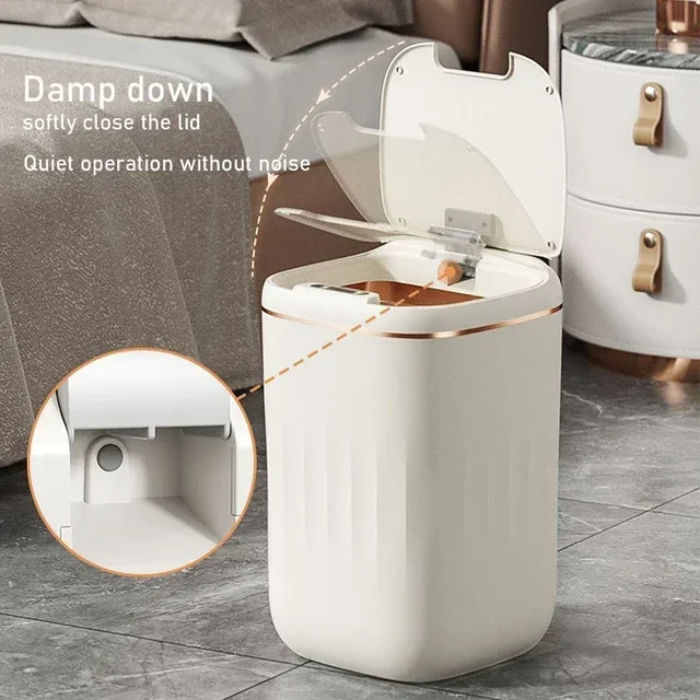 20L Smart Trash Can with Lid Waterproof Large-capacity Trash Bin Rechargable Automatic Garbage Can Fo Kitchen Bedroo Wastebasket 3