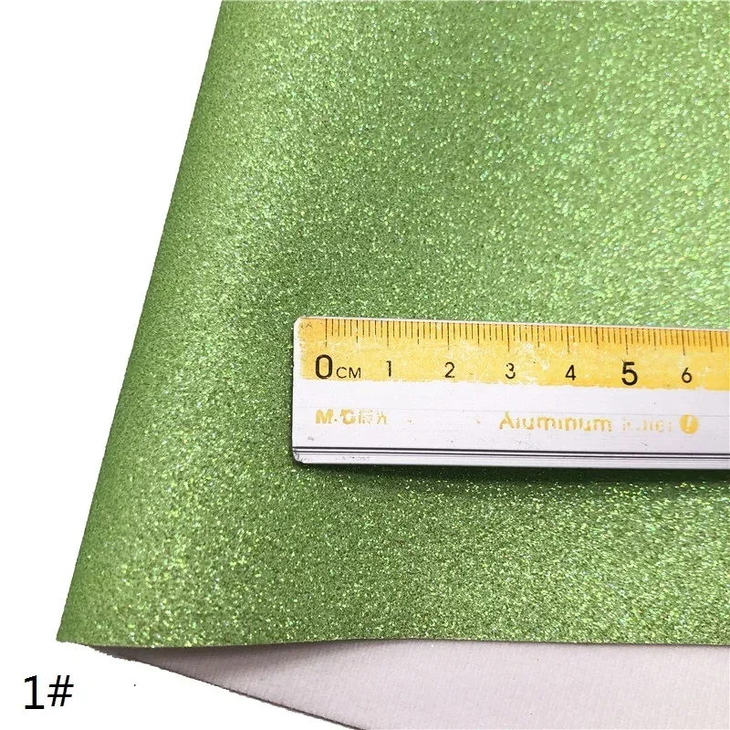 Fine Glitter Vinyl Fabric Sheet Felt Backing Synthetic Leather Faux Vinil For Bows Earrings DIY A4 SIZE R315B