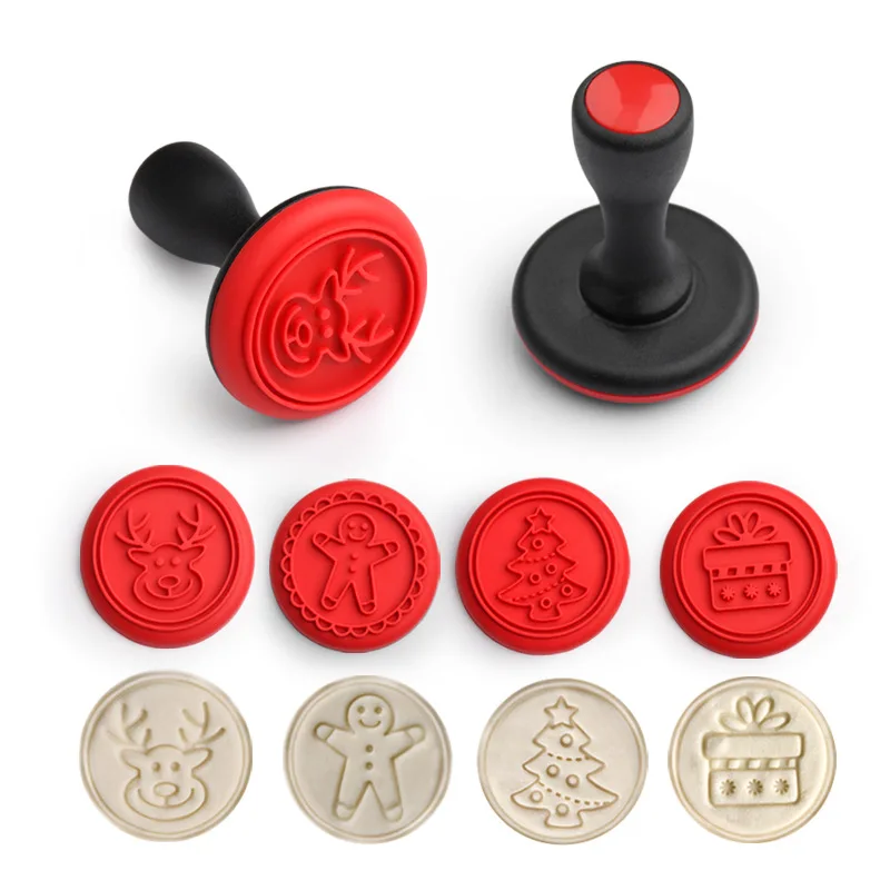 

5Pcs/set Cookie Cutter Embosser Stamp Mold Multifunctional Biscuit Cutter Fondant Baking Tools Party DIY Cake Decoration Tool