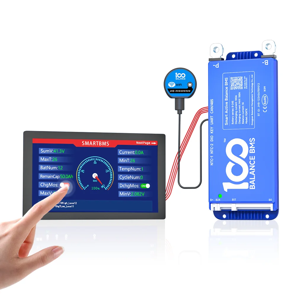 스마트 BMS 와이파이 BMS 액티브 밸런스 BMS 16s LCD 디스플레이, 블루투스 4S, 8S, 24S, 100A, 150A, 200A, jk 인버터 가능, bms jk 4s lifepo4