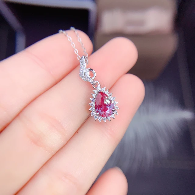 Natural Alexandrite Gemstone Pendant For Women Solid 925 Sterling Silver  585 Rose Gold Princess Cut Necklace For Bridal 210706276p From 114,79 € |  DHgate