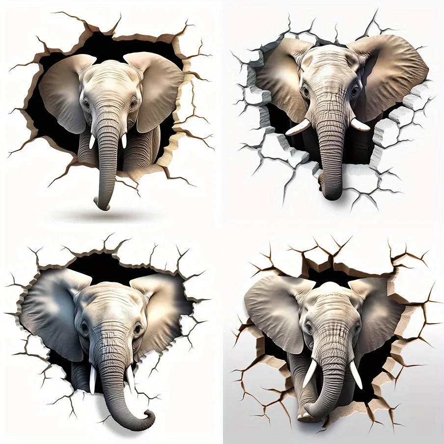 

Car acesssories Blocking marks Sticker 4 In1 Elephent s For Wall Fridge Masking Marks Wallpaper Random s Wallpaper