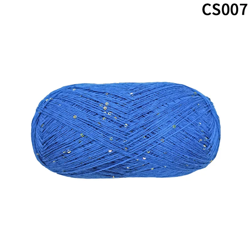 250grams Cotton Yarn Glitter Sequin Knitting Yarn Sparkly Crochet Thread DIY Crafts for Sweater Shawl Scarf 5