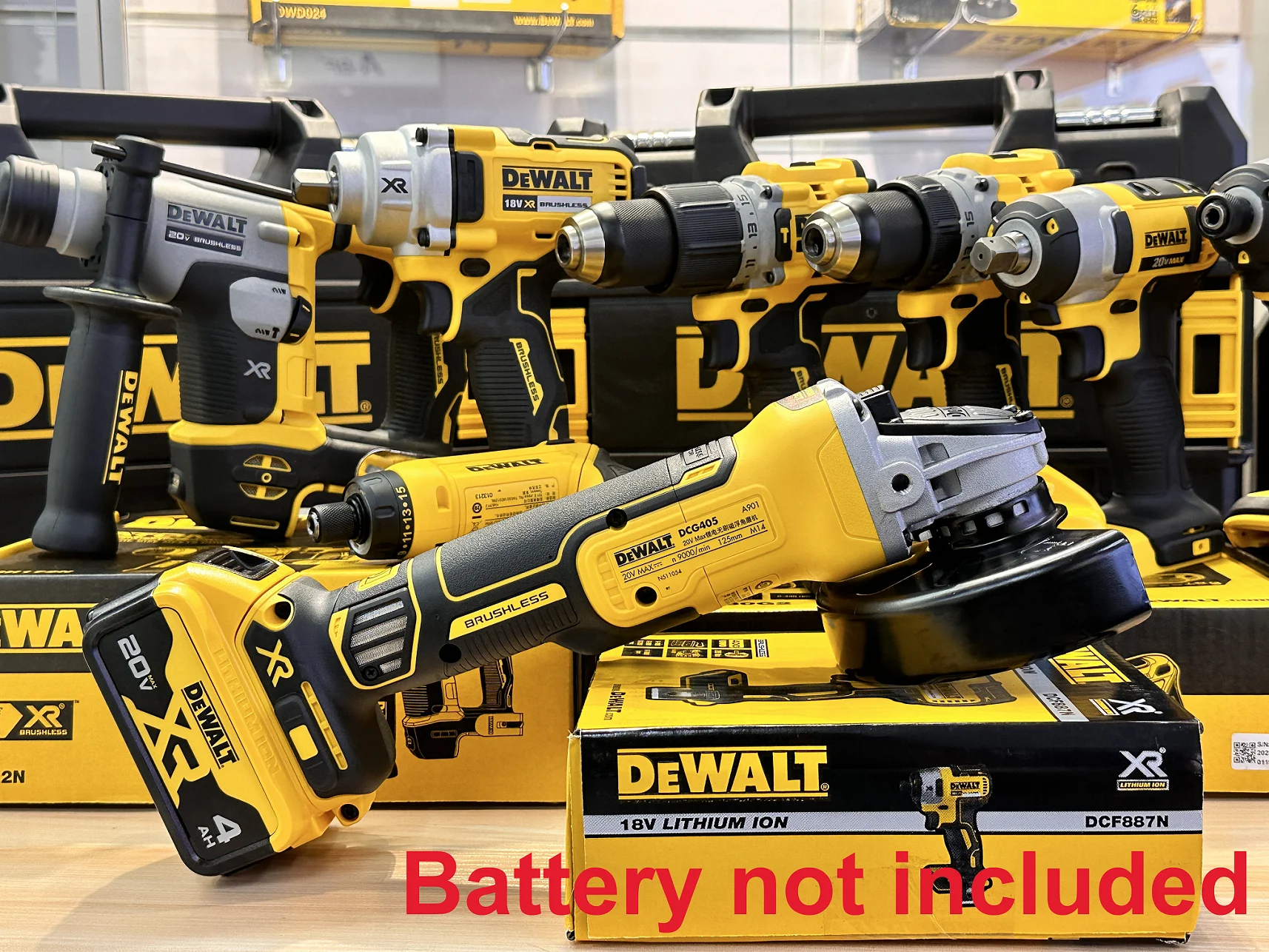 DEWALT Brushless Angle Grinder DCG405 Portable Wireless Impact Polisher 9000 RPM 125MM Cutting Machine 20V DIY Power Tool