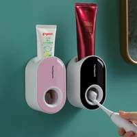 Automatic Toothpaste Dispenser Toothpaste Squeezer Toothbrush Stand Wall Mounted Dust-proof Toothbrush Holder Bathroom Accessory 2