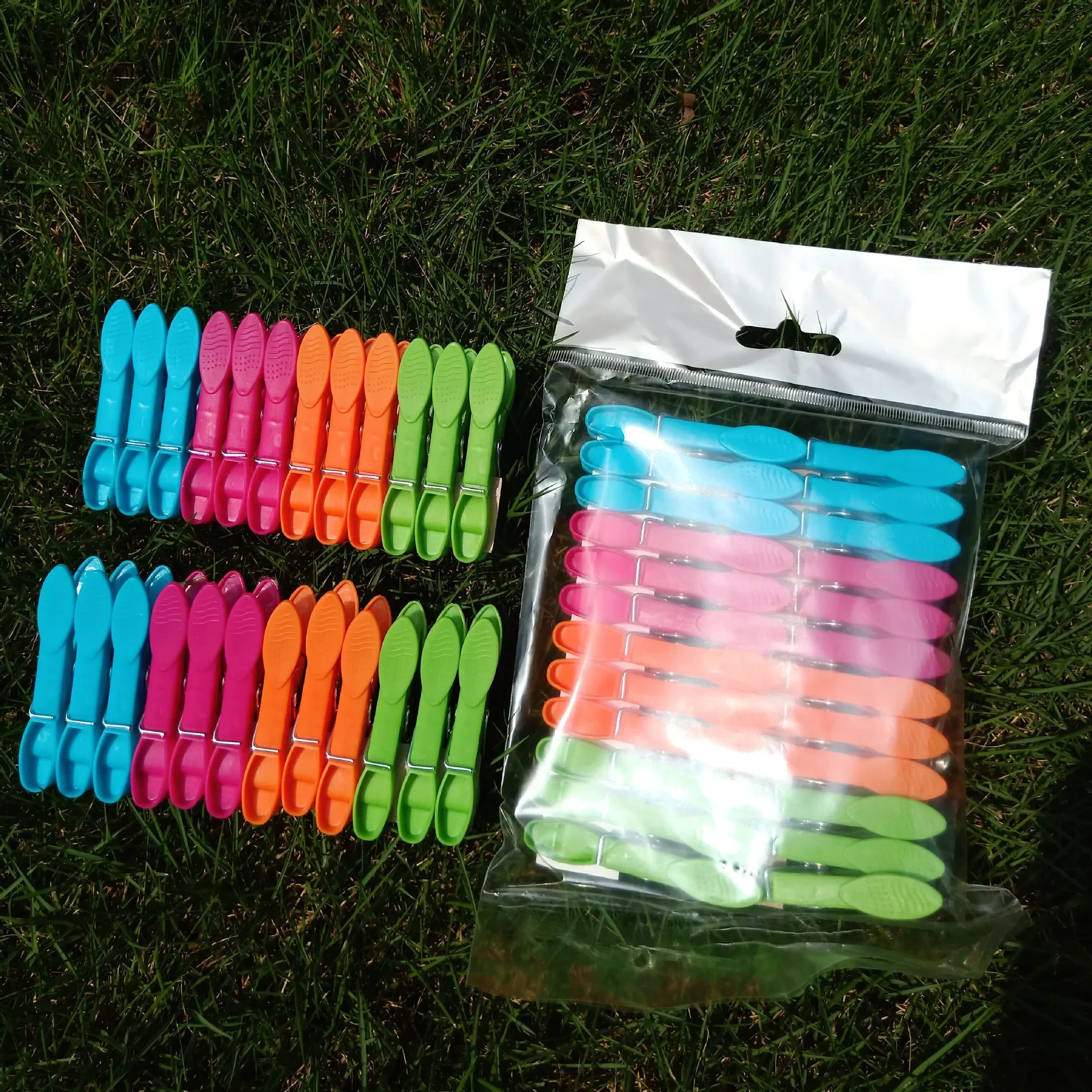 48/24Pcs Clothes Pegs for Washing Line Strong Grip Washing Pegs Clothespin Plastic Clothes Clips Home Laundry Pegs Windproof 5