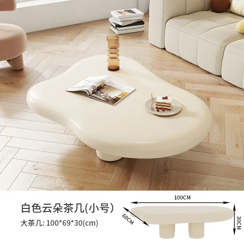 thumbnail image 1 of Mesa de centro de nube, mesa nórdica para el hogar, sala de estar, sencilla, moderna, pequeño apartamento, mesa de forma especial, mesa de té roja de red color crema, 1 of 4