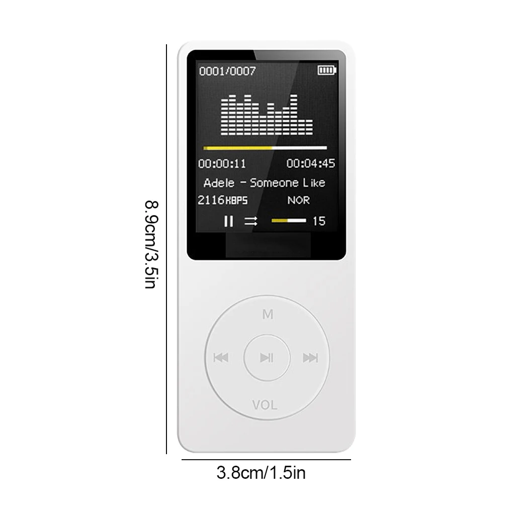 Compact Digital Media Player with USB Charging and Display