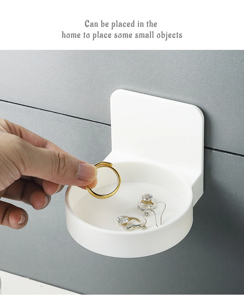 Description Picture 4 of itemSelf Adhesive Bottles Holder Tray Bathroom Storage Rack Wall Mounted Hand Soap Dispenser Tray Kitchen Spice Bottle Support