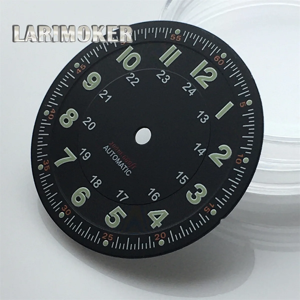Classic 29mm Pilot Style Watch Dial Face with Arabic Numerals and Hands Set