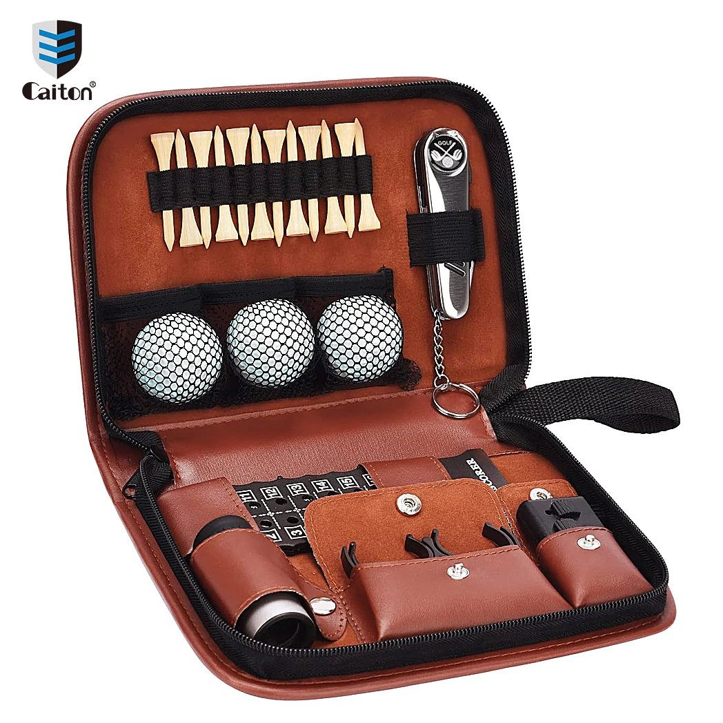 Golf Accessories Set with Hi-End Case Golf Balls Rangefinder Tees Brush Scorer Gifts for Men and Women