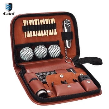 Caiton Golf Accessories Set with Hi-End Case, Golf Balls, Rangefinder, Golf Tees, Brush, Scorer,Golf Gifts for Men and Women 1