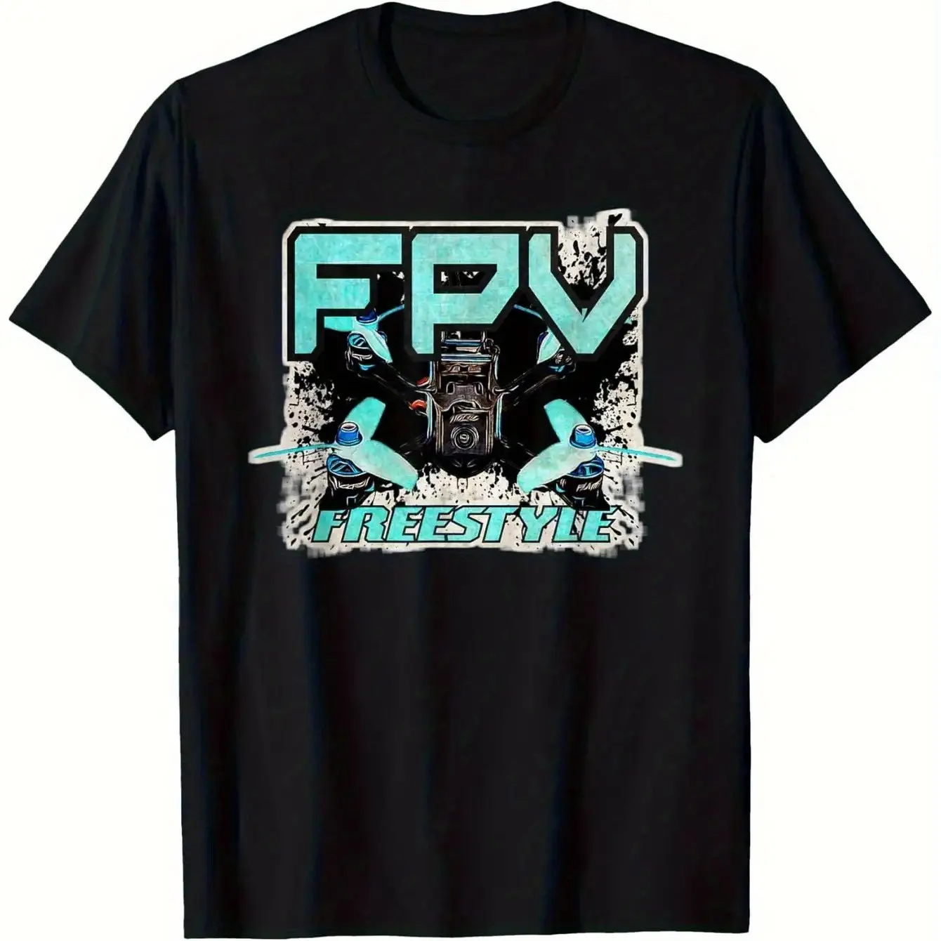Drone Racing FPV Pilot Quote Graffiti-Shirt – Baumwolle, leicht, Unisex, Rundhalsausschnitt – geeignet für Outdoor-Aktivitäten und Freizeitkleidung