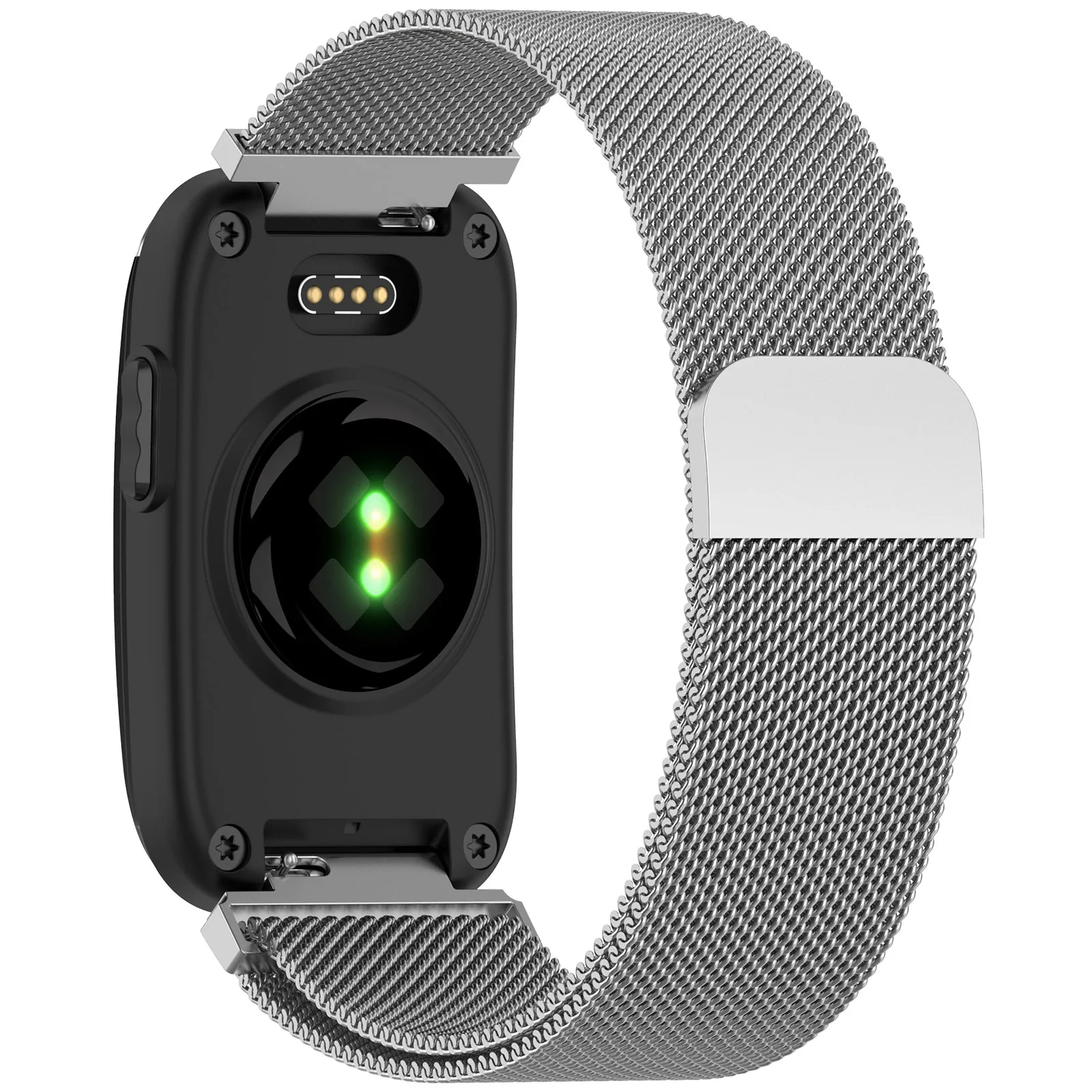 14mm Metal Milanese Loop Magnetic Bracelet Strap - Adjustable Sport Band Replacement Belt