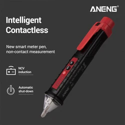 Aneng vd802 não contato tensão detector led voltímetro com indicador portátil lápis caneta elétrica com lanterna