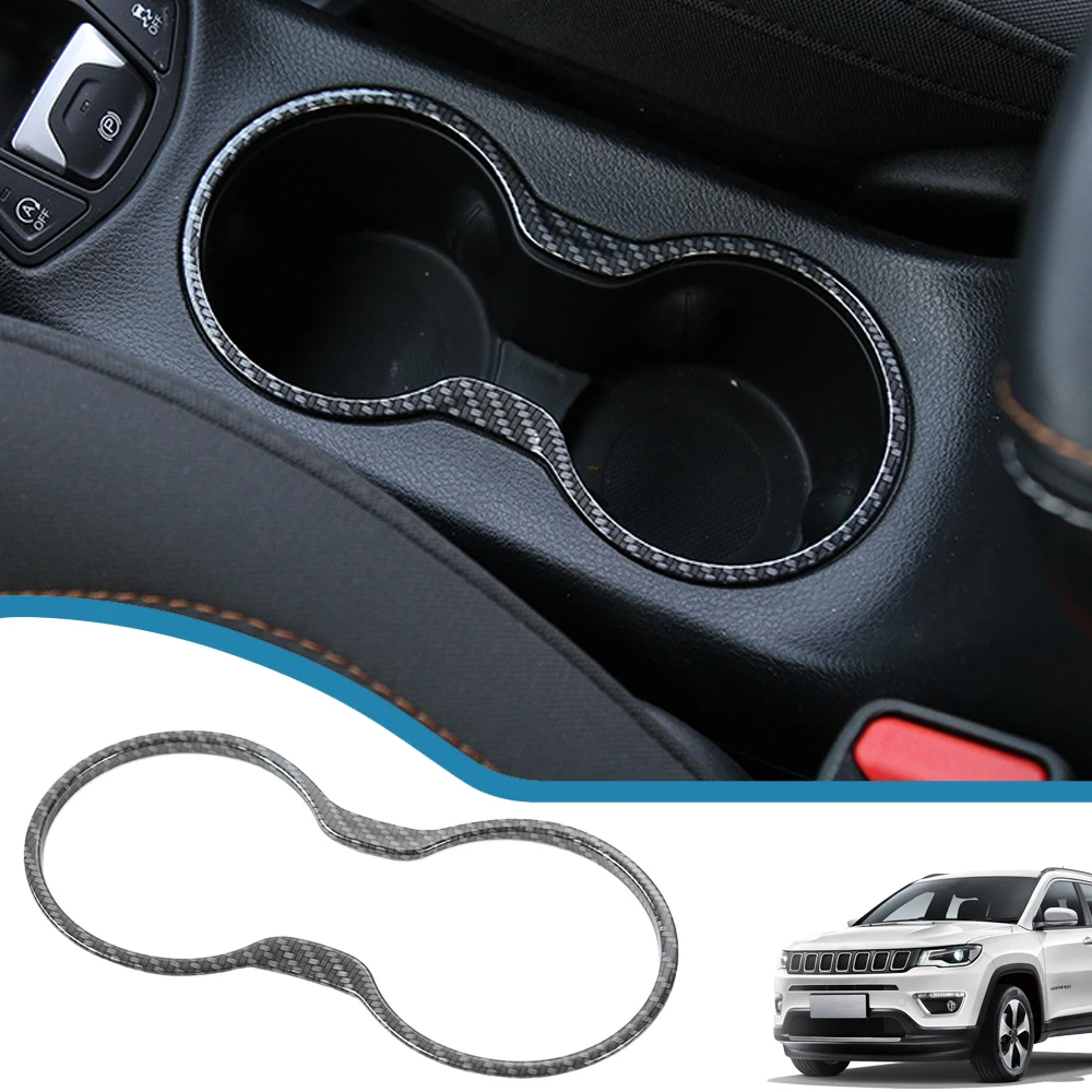 

Car Front Drink Cup Holder Decoration Cover Stickers for Jeep Compass 2017 2018 2019 2020 Auto Interior Mouldings Accessories