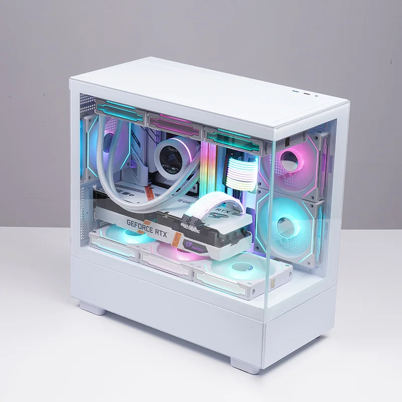 WJCOOLMAN Xuanwu PRO/Mini M-ATX PC 게이밍 케이스 270 °   칼럼 프리 시뷰룸 데스크탑 게이밍 컴퓨터 케이스 게이머용 케이스