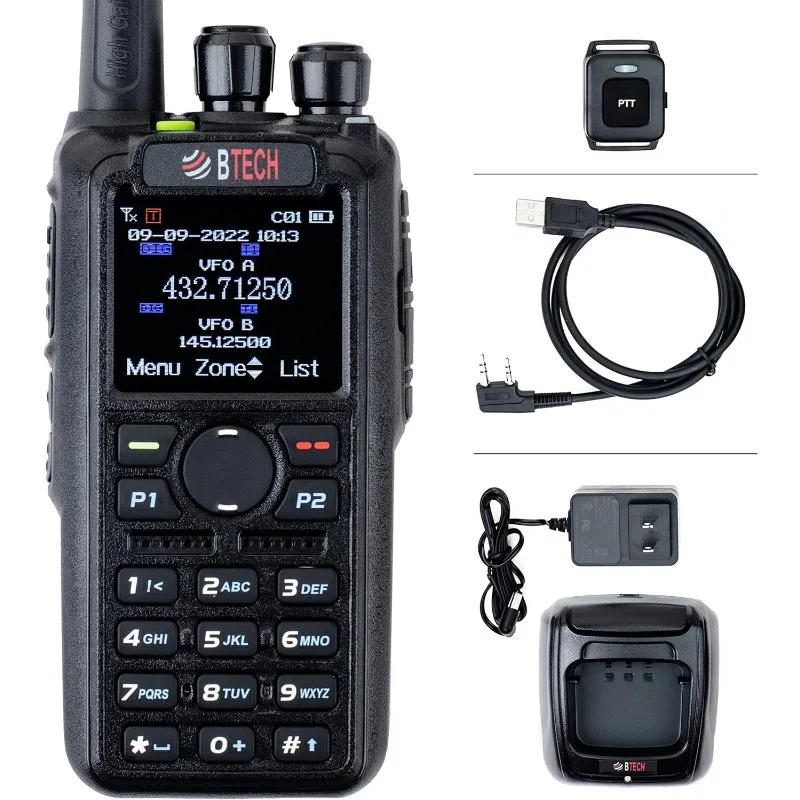 

BTECH DMR-6X2 PRO DMR & Analog Dual Band Two-Way Radio – 7W VHF/UHF (136-174MHz & 400-480MHz) Bluetooth