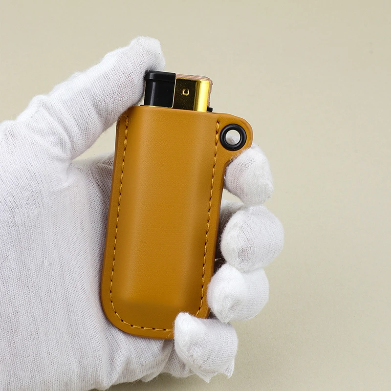 Description Picture 6 of itemHandmade PU Leather Lighter Case For Mini Bic&Cricket Lighters Pouches Sleeve Cover Holder Smoking Cigarette Accessories