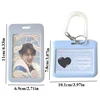 INS Milk Blue Photocard Holder Credit ID Bank Card Photo Display Holder Idol Postcard Card Protective Case with Pendant 6