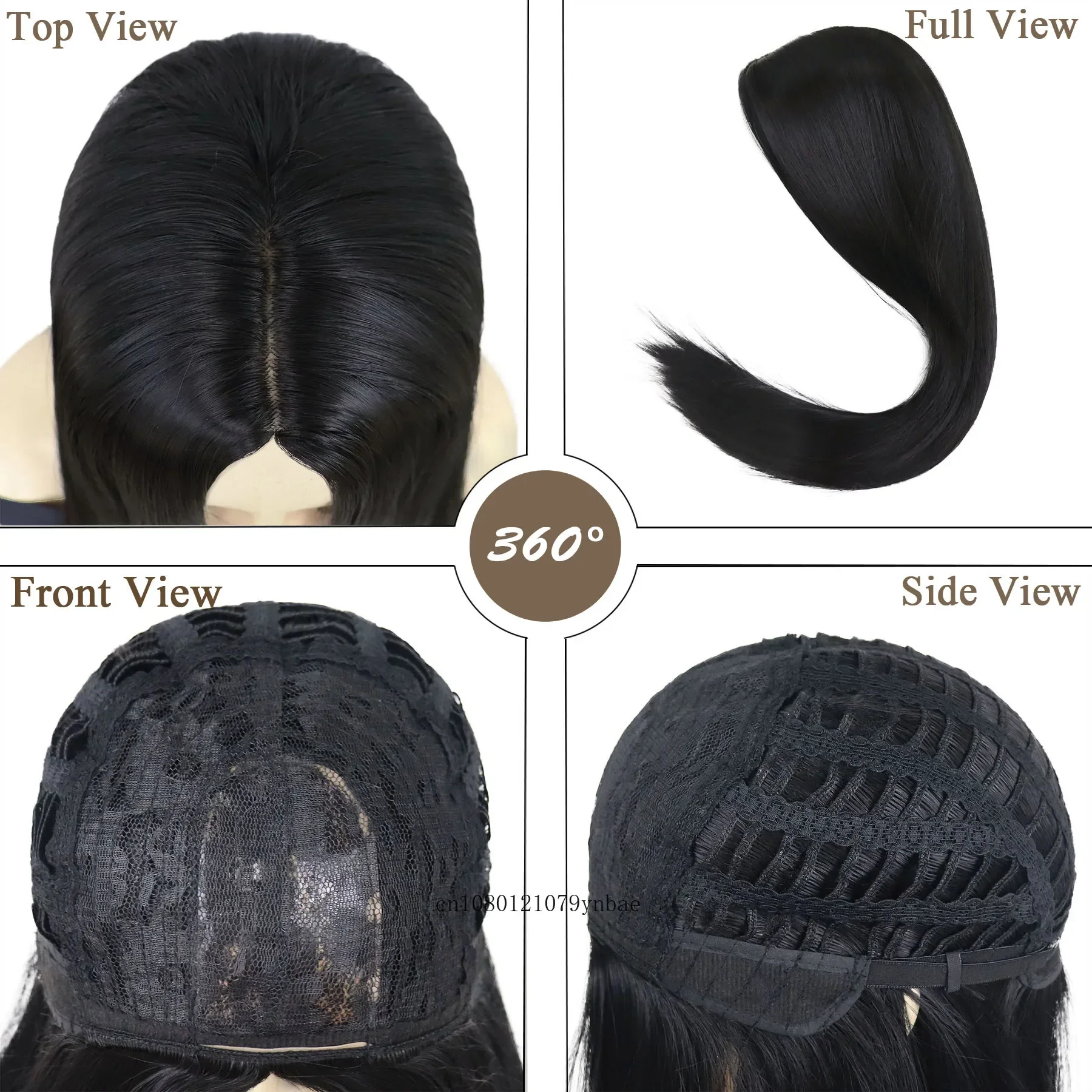 Natural Synthetic Long Black Straight Wigs Anime Costume Wig for Women Daily Use Halloween Cosplay Party Heat Resistant Fiber