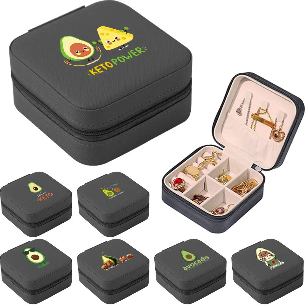 

Jewelry Organizer Display Travel Jewelry Case Avocado Print Portable Jewelry Box Leather Storage Joyeros Organizador De Joyas