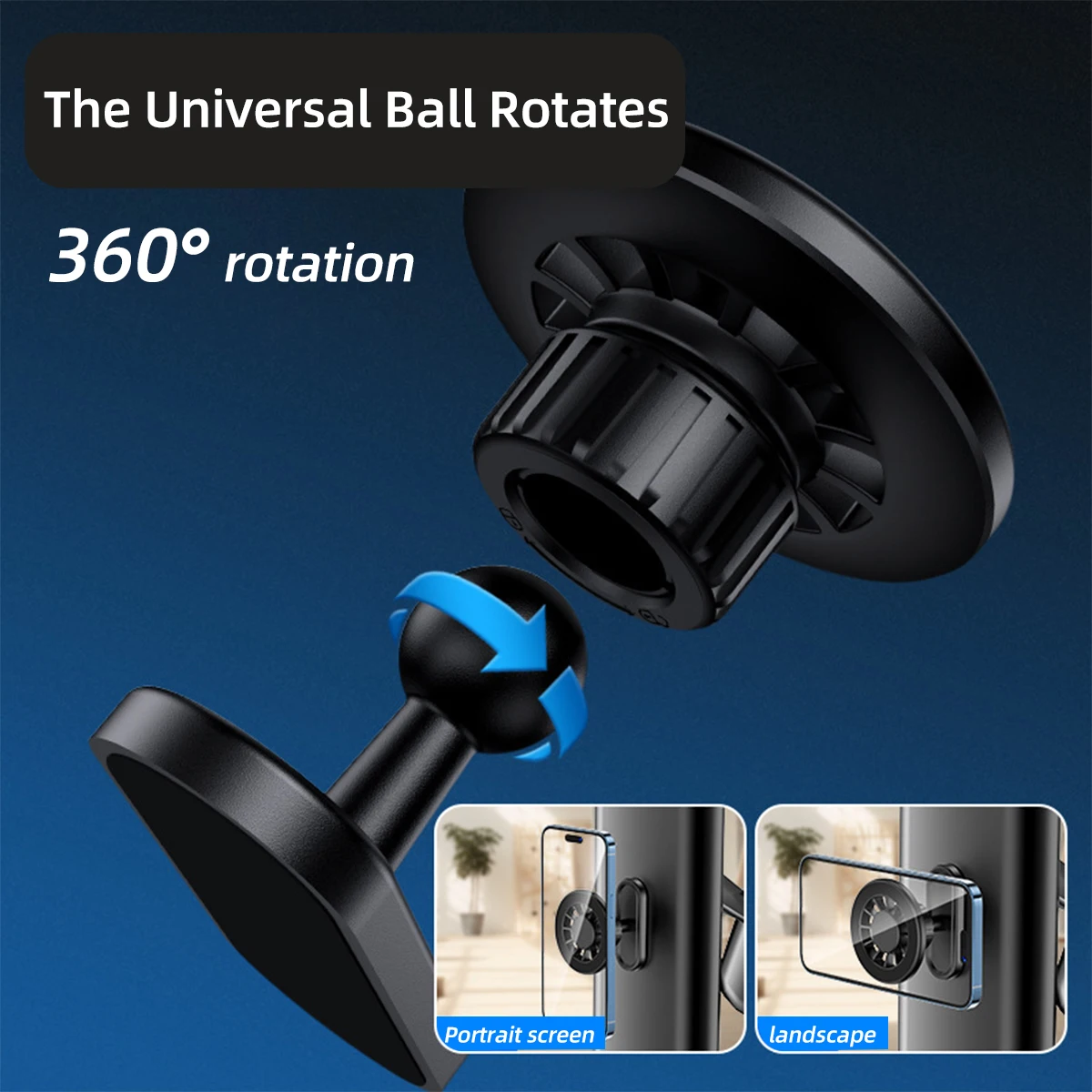 360° Rotatable Dual Magnet Universal Phone Holder Stand