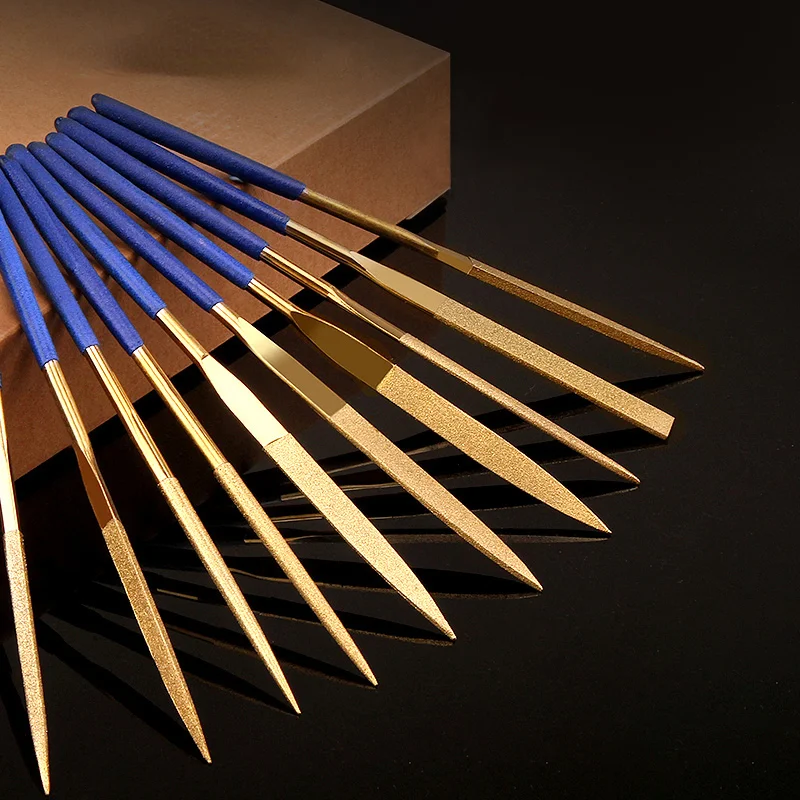 مجموعة ملفات ألماس مطلية بالتيتانيوم المصغرة ، ملف تشكيل الحرف اليدوية ، سبيكة الطلاء الكهربائي ، أداة طحن الرمال ، تصنعها بنفسك ، 3 × 10000 ، 10