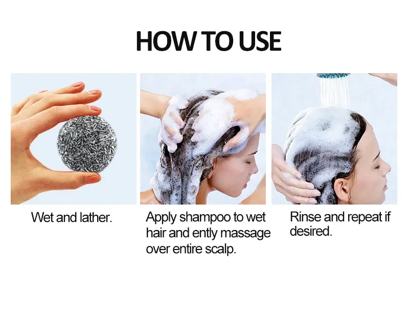 Description Picture 5 of item60g Organic Bamboo Charcoal Shampoo Deep Cleaning Reduce Gray White Hair Repair Damage Pure Solid Soap For Hair and conditioner