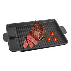 Aluminum Grill Pan Skillet Grill Pan Griddle Nonstick Stove Top Grill Pan Kitchen Cookware For Vegetables Steak Meats Stove Top