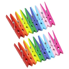 

50pcs Wooden Photo Clips Colorful Photo Clips Memo Cards Holder Home Decor